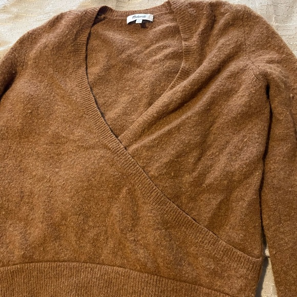 Madewell Wrap-Front Pullover Sweater in Coziest Yarn - Picture 8 of 9
